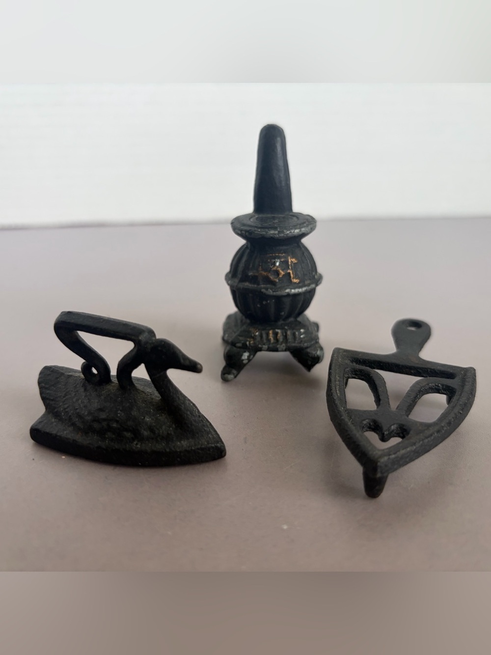 Vintage Cast Iron Miniature Appliances - Black